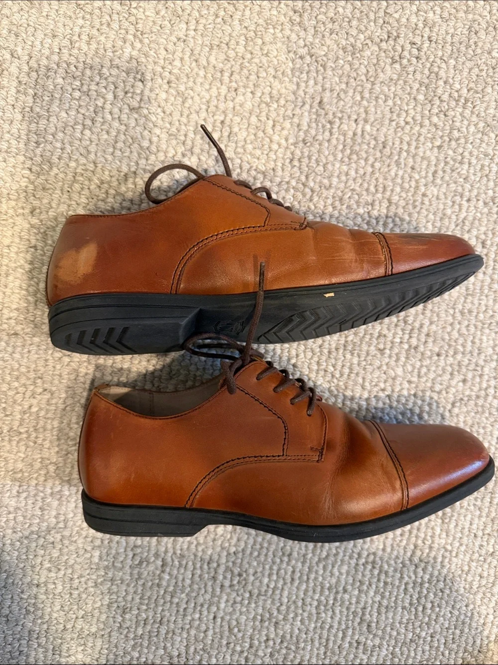 Florsheim Brown Leather Lace-Up Oxfords